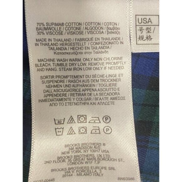 Brooks Brothers Blue and Green Plaid Button Down Shirt - Picture 6 of 6